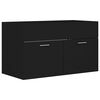 vidaXL 2 Piece Bathroom Furniture Set Black Engineered Wood