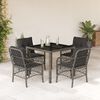 vidaXL 5 Piece Garden Dining Set with Cushions Grey Poly Rattan