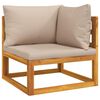 vidaXL 9 Piece Garden Lounge Set with Taupe Cushions Solid Wood