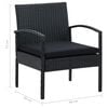 vidaXL Garden Chair with Cushion Poly Rattan Black