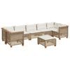 vidaXL 8 Piece Garden Sofa Set with Cushions Beige Poly Rattan