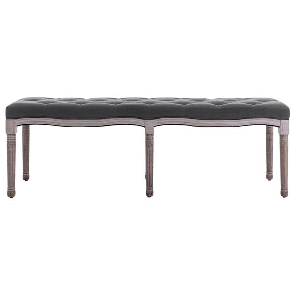 vidaXL Bench Linen Solid Wood 150x40x48 cm Dark Grey