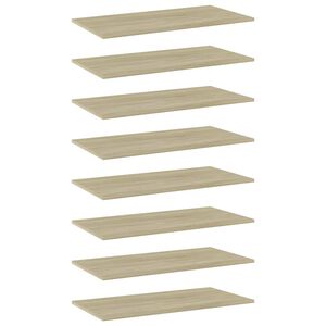vidaXL Bookshelf Boards 8 pcs Sonoma Oak 80x40x1.5 cm Engineered Wood