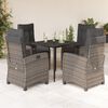vidaXL 5 Piece Garden Dining Set with Cushions Grey Poly Rattan