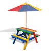 vidaXL Kids Picnic Table | Red | Fir wood | Standard | Colourful