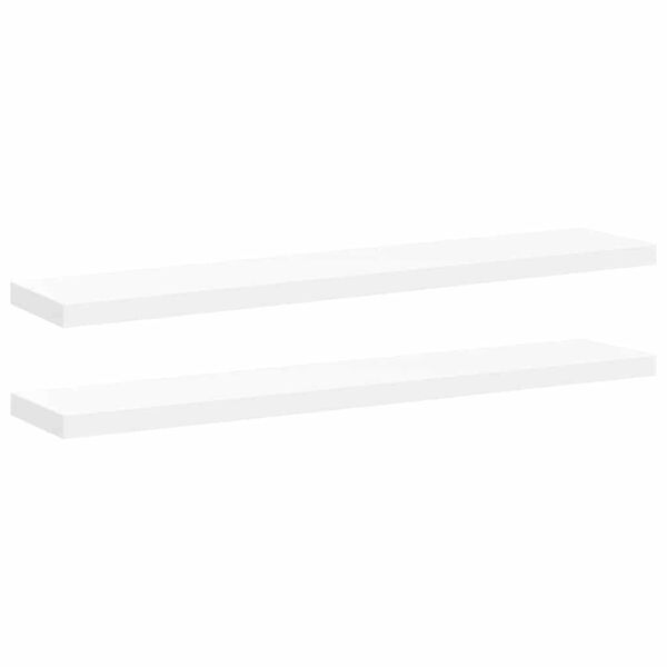 vidaXL Floating Wall Shelves 2 pcs White 120x23.5x3.8 cm MDF