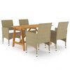 vidaXL 5 Piece Garden Dining Set Beige