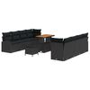 vidaXL Garden Sofa Set 11 pcs Black Poly Rattan