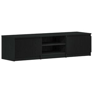 vidaXL TV Cabinet Black Oak 140x40x35.5 cm Engineered Wood