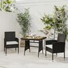 vidaXL 3 Piece Outdoor Dining Set Poly Rattan Black