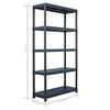 vidaXL Storage Shelf Racks 2 pcs Black 250 kg 80x40x180 cm Plastic
