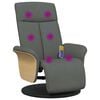vidaXL Massage Recliner Chair with Footrest Dark Grey Fabric