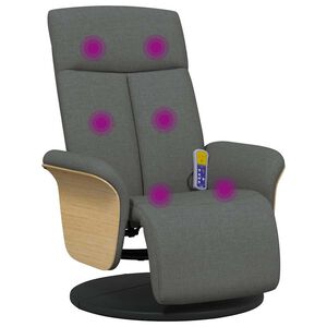 vidaXL Massage Recliner Chair with Footrest Dark Grey Fabric
