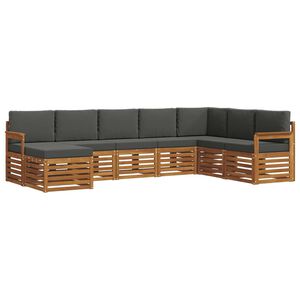 vidaXL Outdoor Sofa Set 8 pcs Natural and Anthracite Solid Acacia Wood