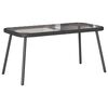 vidaXL Coffee Table Black 90 x 45 x 43 cm Poly Rattan and glass