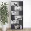 vidaXL Book Cabinet Room Divider High Gloss Grey 80x24x186 cm Engineered Wood