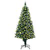 vidaXL Artificial Christmas Tree LEDs&Pine Cones&White Snow 210 cm