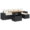 vidaXL 6 Piece Garden Sofa Set with Cushions Black Poly Rattan