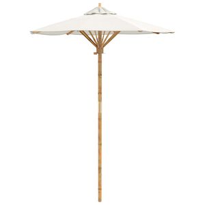vidaXL Garden Parasol &Oslash; 150 x 210 cm Bamboo Round Cream White