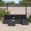 vidaXL Sofa Set with Cushion with Storage 6 pcs Black Poly Rattan