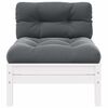 vidaXL 3 Piece Garden Lounge Set with Cushions White Solid Pinewood