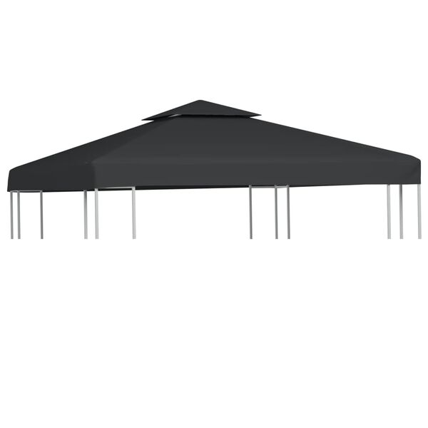vidaXL Gazebo Cover Canopy Replacement 310 g / m&sup2; Dark Grey 3 x 3 m