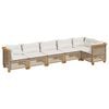 vidaXL 6 Piece Garden Sofa Set with Cushions Beige Poly Rattan