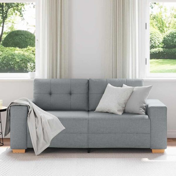 vidaXL Loveseat Sofa Light Grey 180x77x82 cm Fabric
