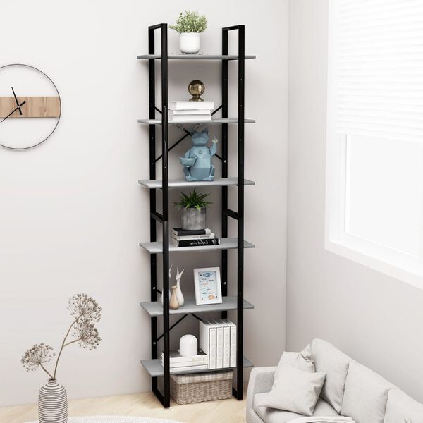 vidaXL Storage Shelf Concrete Grey 60x30x210cm Engineered Wood