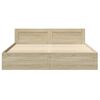 vidaXL Bed Frame with Headboard without Mattress Sonoma Oak 180x200 cm Super King
