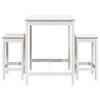 vidaXL 3 Piece Garden Bar Set White Solid Wood Pine