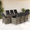 vidaXL 9 Piece Garden Bistro Set with Cushions Grey Poly Rattan