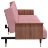 vidaXL Sofa Bed with Cup Holders Pink Velvet