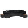 vidaXL Garden Sofa Set 8 pcs Black Poly Rattan