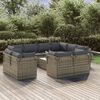 vidaXL 12 Piece Garden Lounge Set with Cushions Grey Poly Rattan