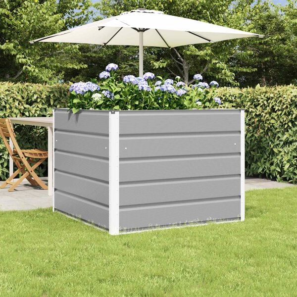 vidaXL Planter Light Grey 100 x 100 x 75 cm Steel