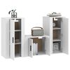 vidaXL 3 Piece TV Cabinet Set White Engineered Wood