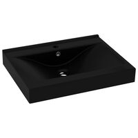 vidaXL Luxury Basin with Faucet Hole Matt Black 60x46 cm Ceramic
