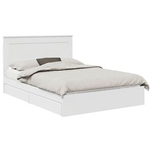 vidaXL Storage Bed with Headboard White 150 x 200 cm Engineered Wood
