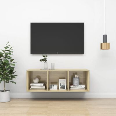 vidaXL Wall-mounted TV Cabinet Sonoma Oak 37x37x107 cm Engineered Wood