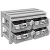 White Storage & Entryway Bench with Cushion Top 4 Basket