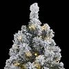 vidaXL Artificial Hinged Christmas Tree 300 LEDs & Flocked Snow 210 cm