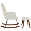 vidaXL Rocking Chair with Stool Cream Velvet