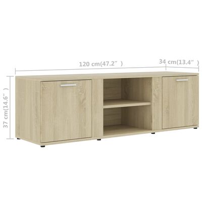 vidaXL TV Cabinet Sonoma Oak 120x34x37 cm Engineered Wood