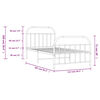 vidaXL Metal Bed Frame without Mattress with Footboard Black 107x203cm