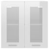 vidaXL Hanging Glass Cabinet Lyon High Gloss White 60x31x60 cm Engineered Wood