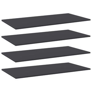 vidaXL Bookshelf Boards 4 pcs Grey 80x30x1,5 cm Engineered Wood