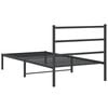 vidaXL Metal Bed Frame without Mattress with Headboard Black 107x203cm