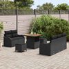 vidaXL Garden Sofa Set Height-Adjustable 8 pcs Black Poly Rattan