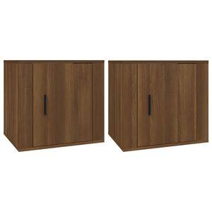 vidaXL Bedside Cabinets 2 pcs Brown Oak 50x39x47 cm